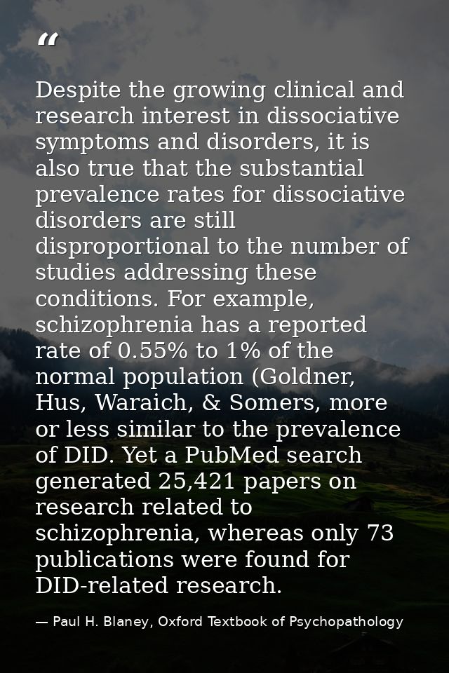 Despite the growing clinical and research interest in dissociative symptoms and disorders, it is also true that the subs — Paul H. Blaney, Oxford Textbook of Psychopathology