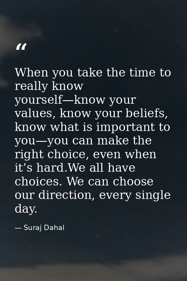 When you take the time to really know yourself—know your values, know your beliefs, know what is important to you—you ca — Suraj Dahal