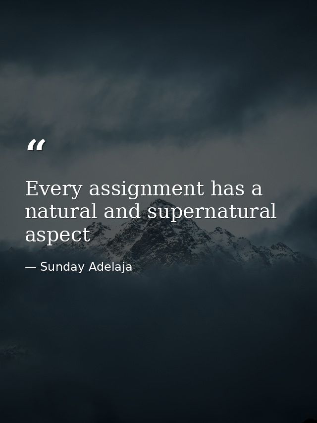Every assignment has a natural and supernatural aspect — Sunday Adelaja