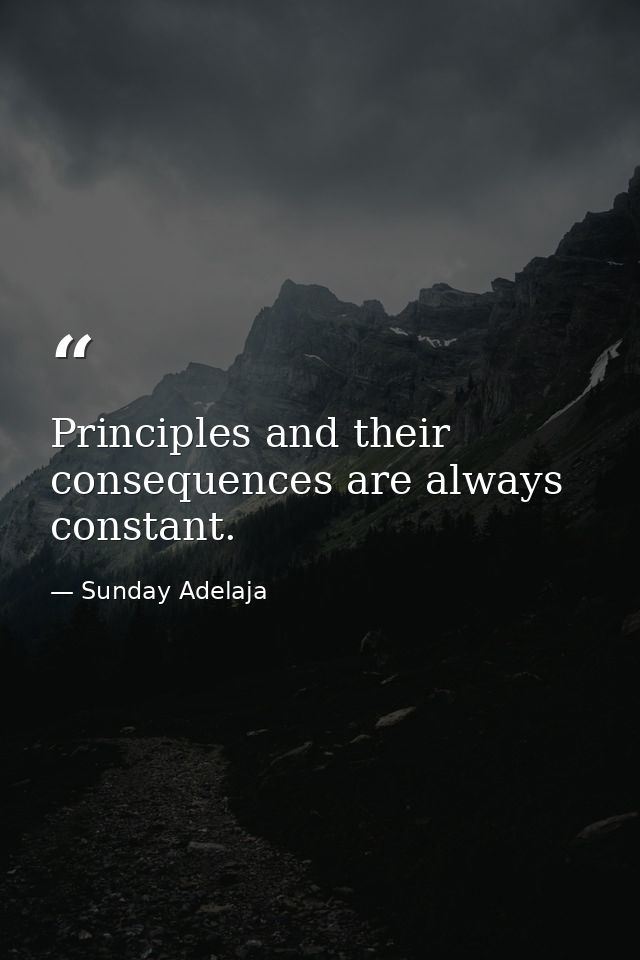 Principles and their consequences are always constant. — Sunday Adelaja