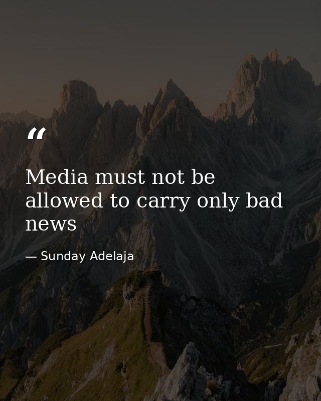 Media must not be allowed to carry only bad news — Sunday Adelaja