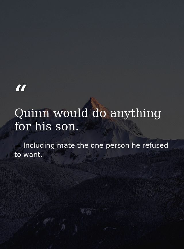 Quinn would do anything for his son. — Including mate the one person he refused to want.