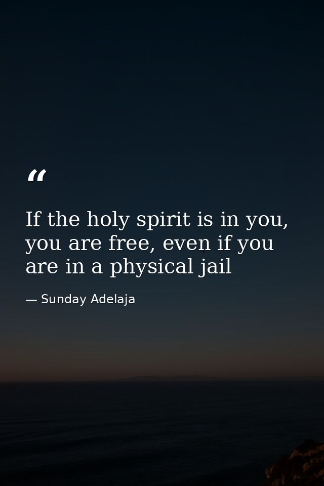 If the holy spirit is in you, you are free, even if you are in a physical jail — Sunday Adelaja