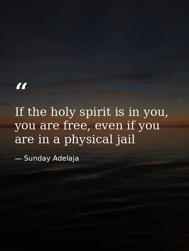 If the holy spirit is in you, you are free, even if you are in a physical jail — Sunday Adelaja