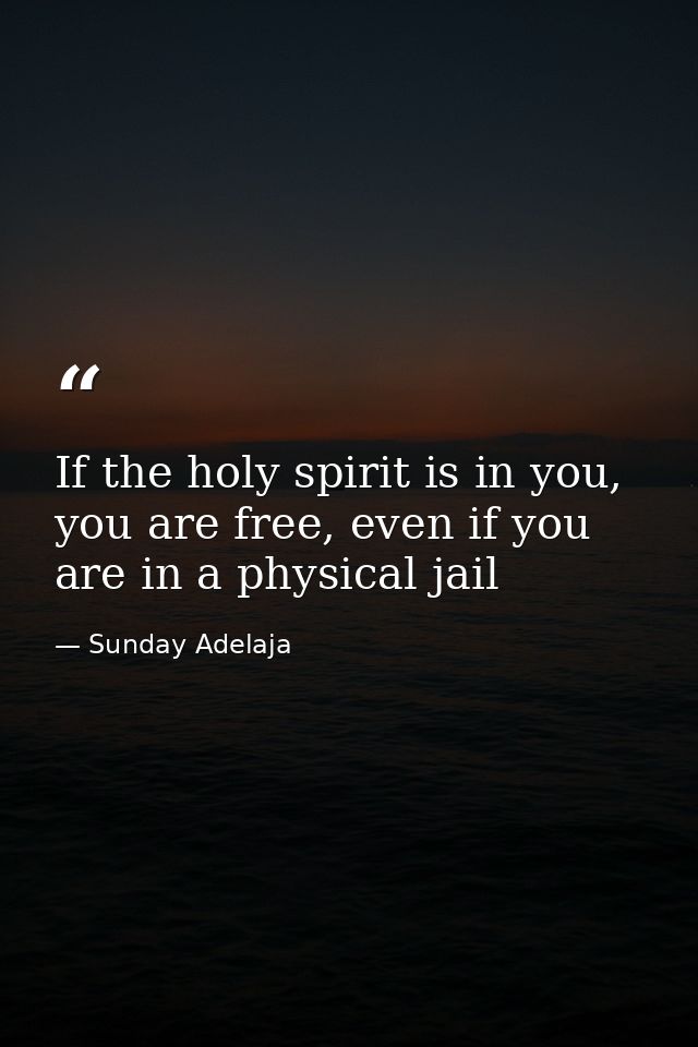 If the holy spirit is in you, you are free, even if you are in a physical jail — Sunday Adelaja