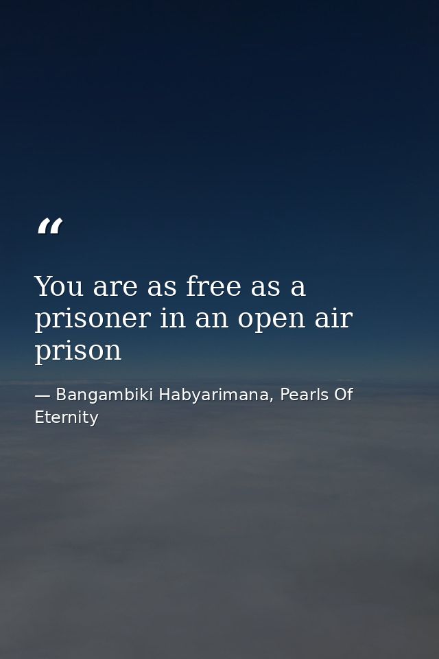 You are as free as a prisoner in an open air prison — Bangambiki Habyarimana, Pearls Of Eternity