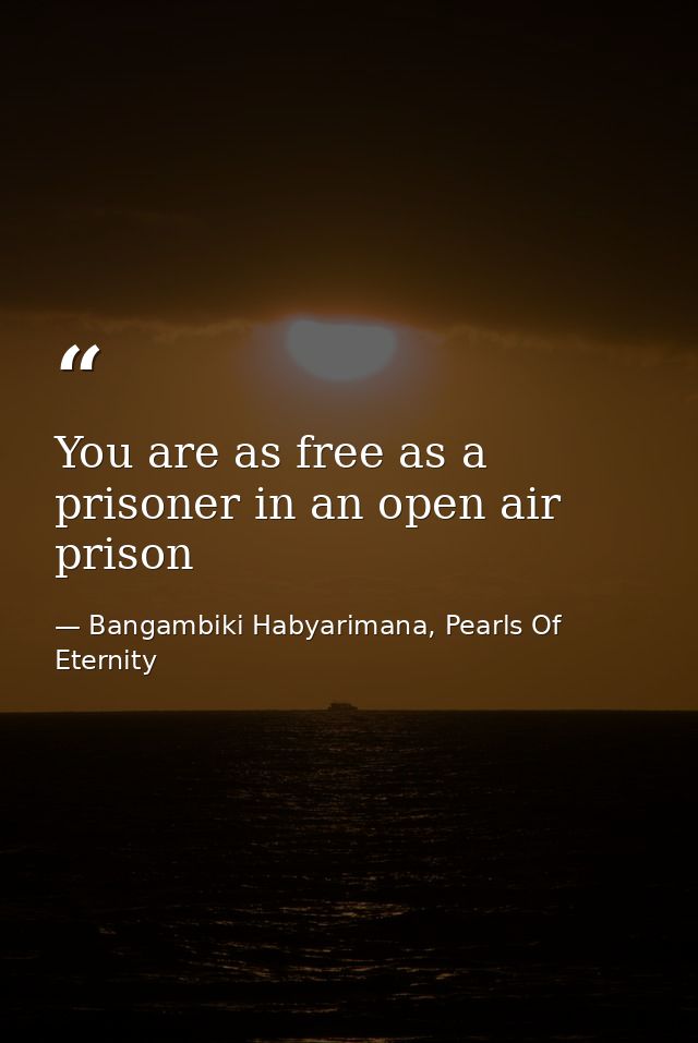 You are as free as a prisoner in an open air prison — Bangambiki Habyarimana, Pearls Of Eternity