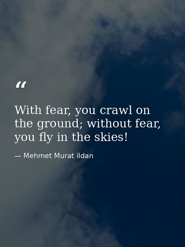 With fear, you crawl on the ground; without fear, you fly in the skies! — Mehmet Murat ildan
