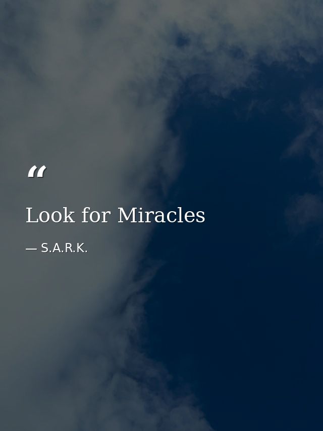 Look for Miracles — S.A.R.K.