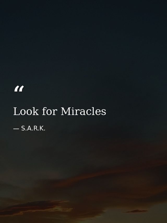 Look for Miracles — S.A.R.K.