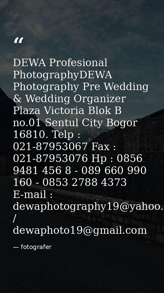 DEWA Profesional PhotographyDEWA Photography Pre Wedding & Wedding Organizer Plaza Victoria Blok B no.01 Sentul City Bog — fotografer