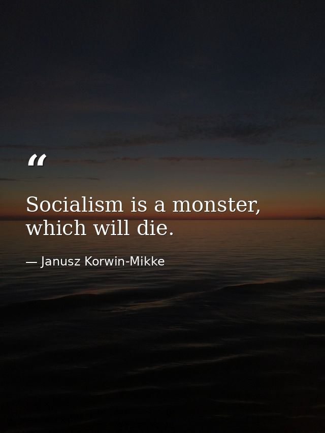 Socialism is a monster, which will die. — Janusz Korwin-Mikke