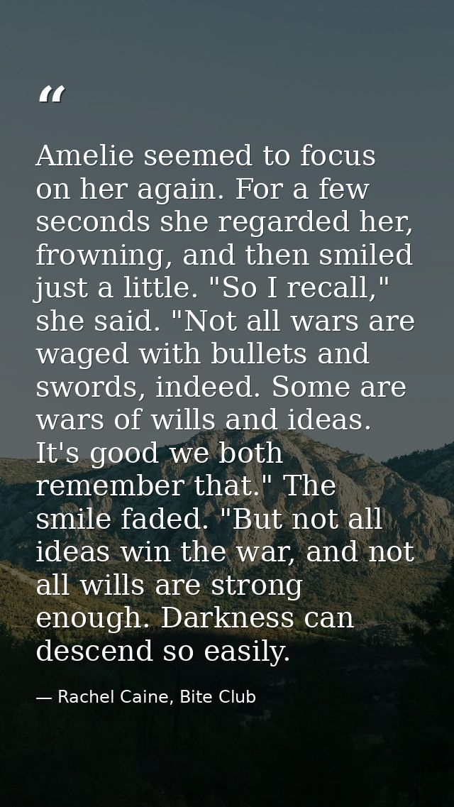 Amelie seemed to focus on her again. For a few seconds she regarded her, frowning, and then smiled just a little. "So I  — Rachel Caine, Bite Club