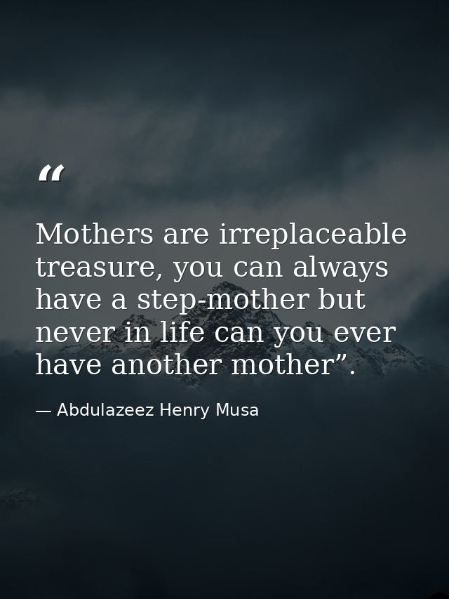 Mothers are irreplaceable treasure, you can always have a step-mother but never in life can you ever have another mother — Abdulazeez Henry Musa