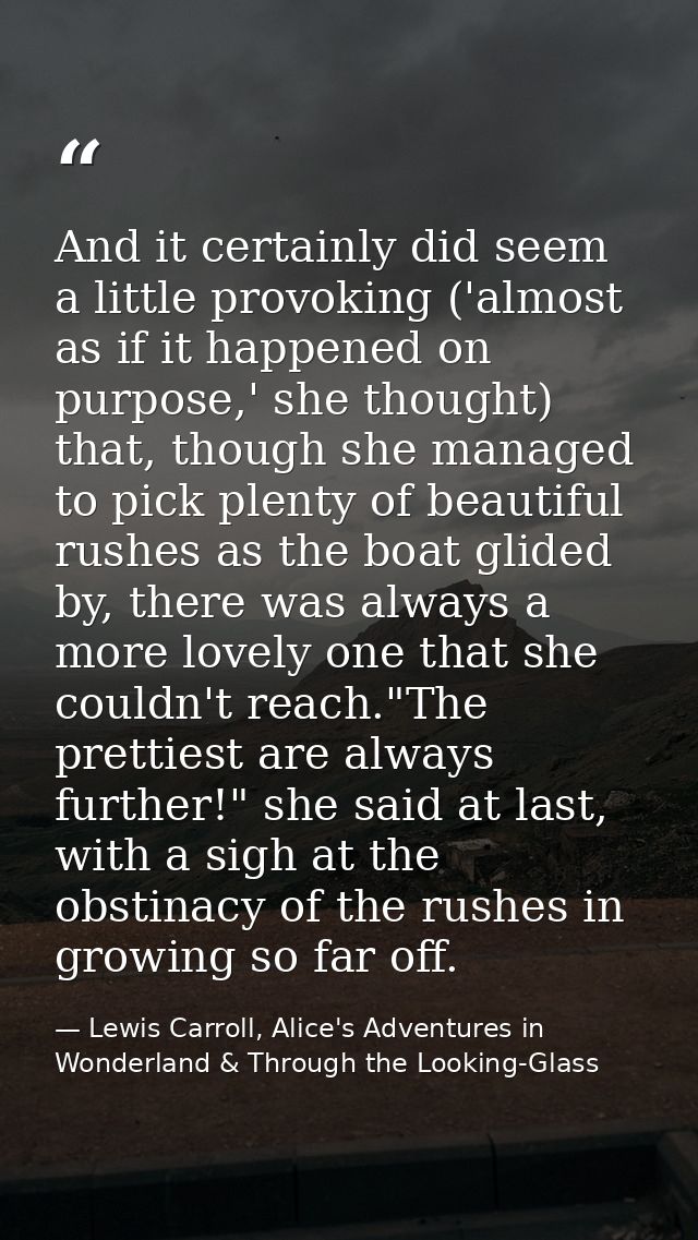 And it certainly did seem a little provoking ('almost as if it happened on purpose,' she thought) that, though she manag — Lewis Carroll, Alice's Adventures in Wonderland & Through the Looking-Glass