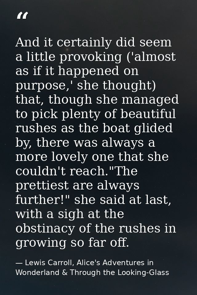 And it certainly did seem a little provoking ('almost as if it happened on purpose,' she thought) that, though she manag — Lewis Carroll, Alice's Adventures in Wonderland & Through the Looking-Glass