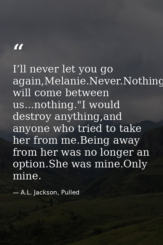 I’ll never let you go again,Melanie.Never.Nothing will come between us...nothing."I would destroy anything,and anyone wh — A.L. Jackson, Pulled