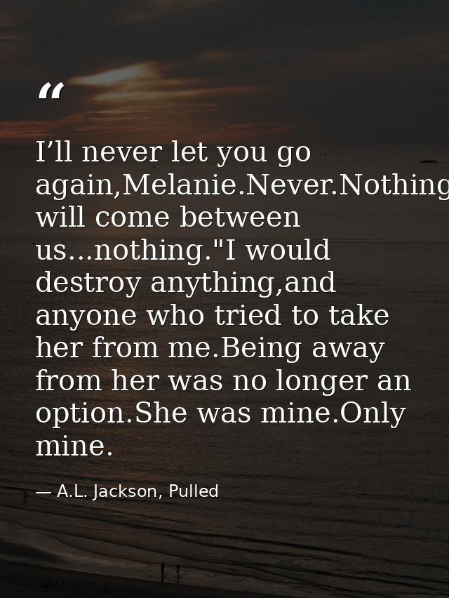 I’ll never let you go again,Melanie.Never.Nothing will come between us...nothing."I would destroy anything,and anyone wh — A.L. Jackson, Pulled