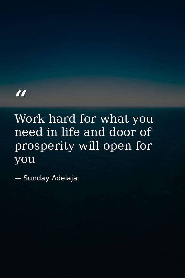 Work hard for what you need in life and door of prosperity will open for you — Sunday Adelaja