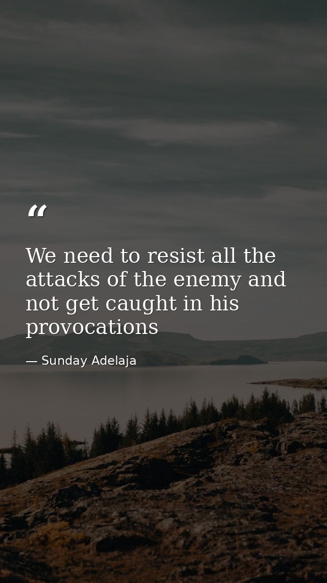 We need to resist all the attacks of the enemy and not get caught in his provocations — Sunday Adelaja