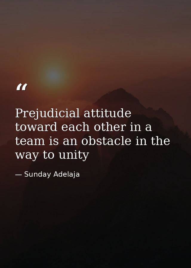 Prejudicial attitude toward each other in a team is an obstacle in the way to unity — Sunday Adelaja