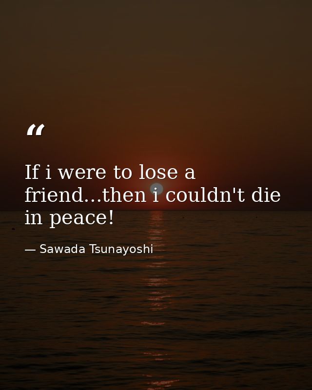 If i were to lose a friend...then i couldn't die in peace! — Sawada Tsunayoshi