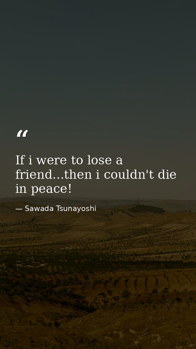 If i were to lose a friend...then i couldn't die in peace! — Sawada Tsunayoshi