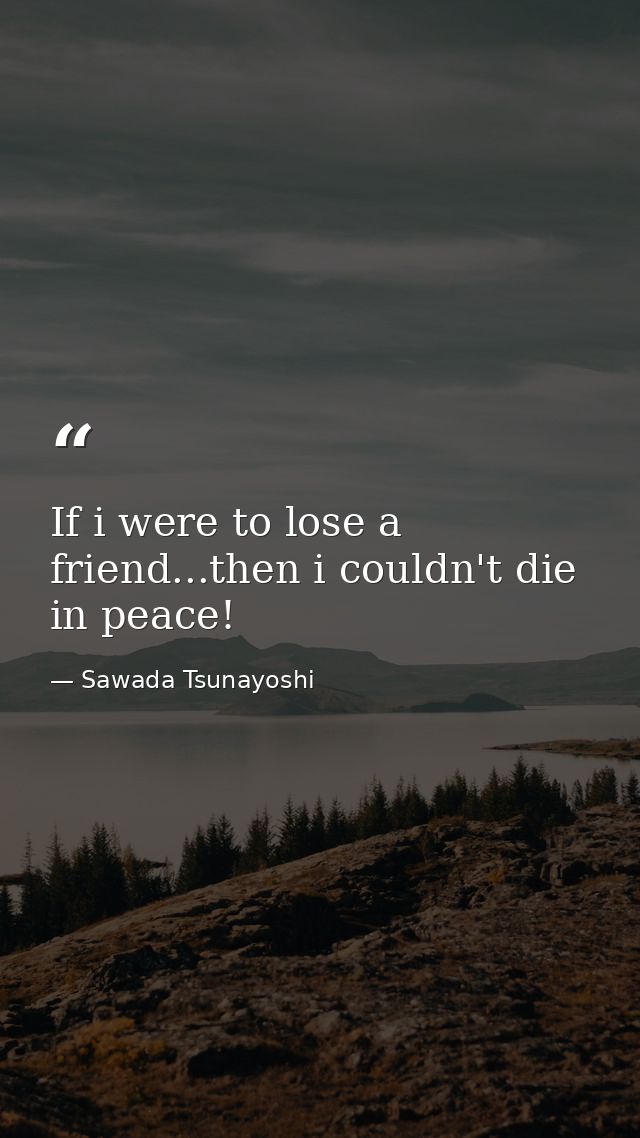 If i were to lose a friend...then i couldn't die in peace! — Sawada Tsunayoshi