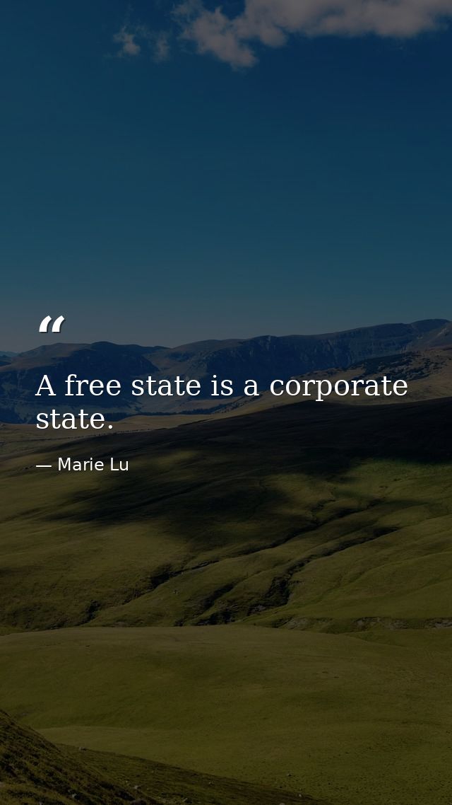 A free state is a corporate state. — Marie Lu