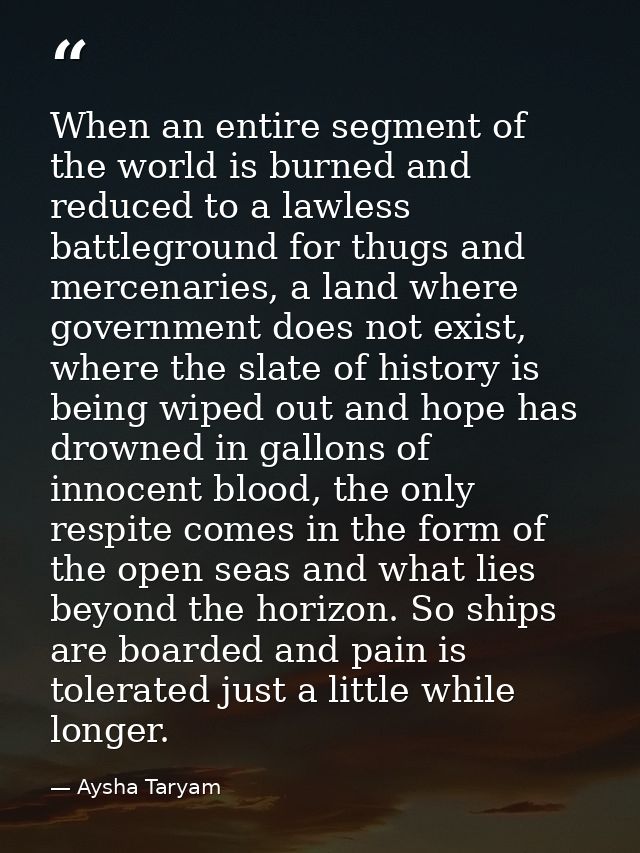 When an entire segment of the world is burned and reduced to a lawless battleground for thugs and mercenaries, a land wh — Aysha Taryam