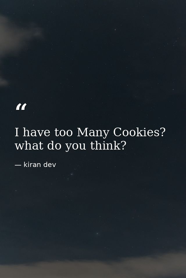 I have too Many Cookies? what do you think? — kiran dev