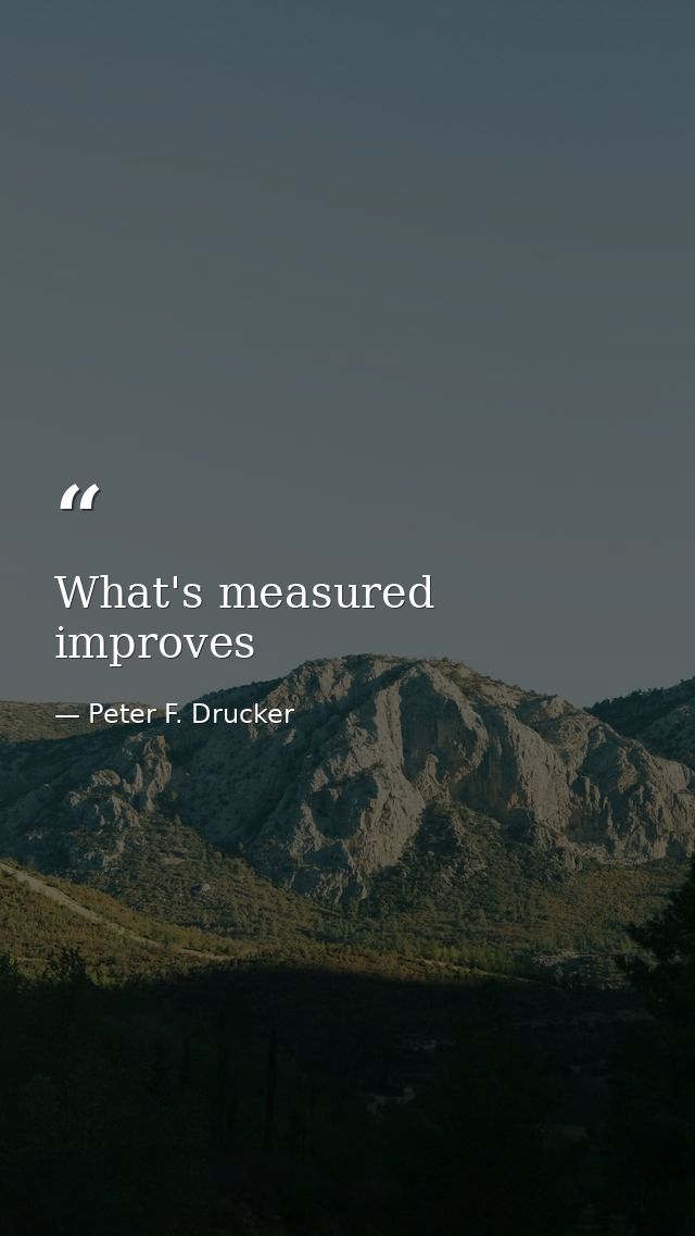 What's measured improves — Peter F. Drucker