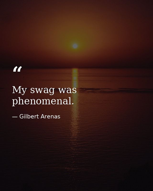 My swag was phenomenal. — Gilbert Arenas