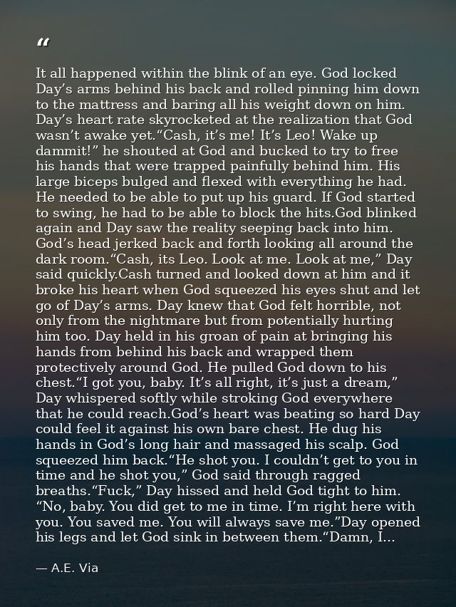It all happened within the blink of an eye. God locked Day’s arms behind his back and rolled pinning him down to the mat — A.E. Via