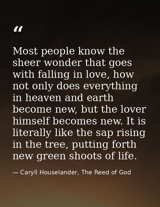 Most people know the sheer wonder that goes with falling in love, how not only does everything in heaven and earth becom — Caryll Houselander, The Reed of God