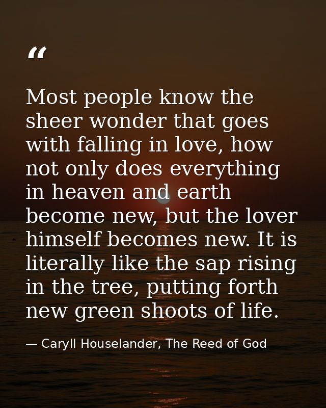Most people know the sheer wonder that goes with falling in love, how not only does everything in heaven and earth becom — Caryll Houselander, The Reed of God