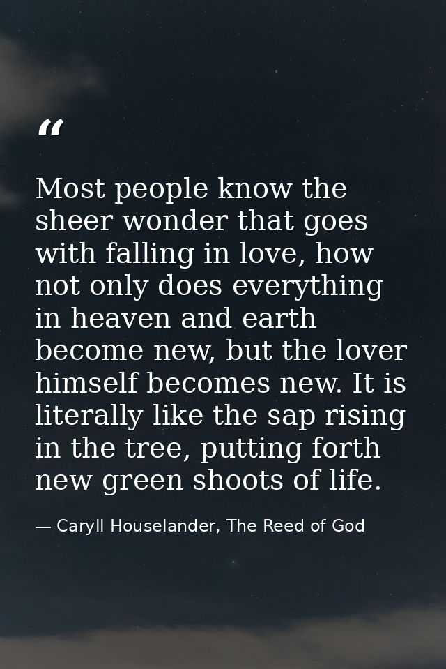 Most people know the sheer wonder that goes with falling in love, how not only does everything in heaven and earth becom — Caryll Houselander, The Reed of God