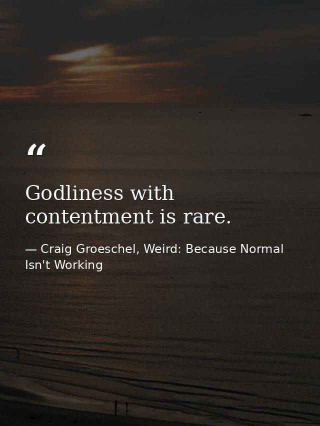 Godliness with contentment is rare. — Craig Groeschel, Weird: Because Normal Isn't Working