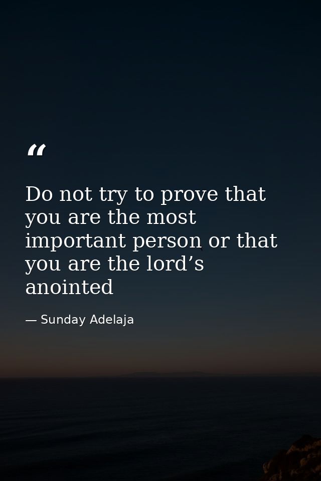 Do not try to prove that you are the most important person or that you are the lord’s anointed — Sunday Adelaja