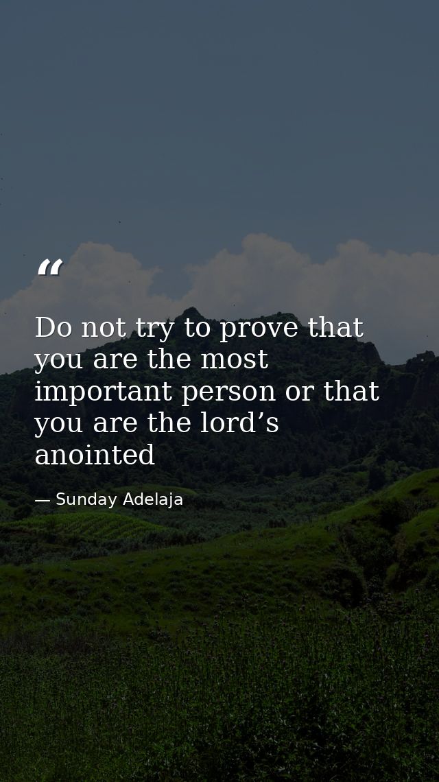 Do not try to prove that you are the most important person or that you are the lord’s anointed — Sunday Adelaja