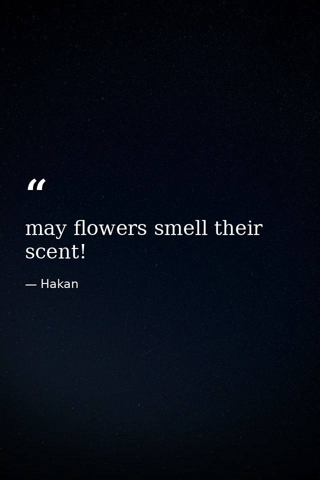 may flowers smell their scent! — Hakan