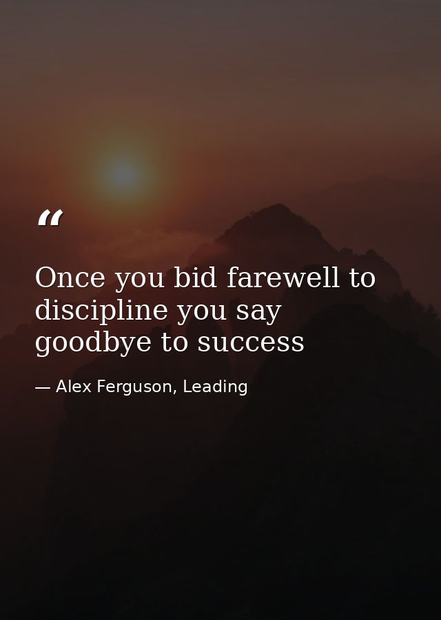 Once you bid farewell to discipline you say goodbye to success — Alex Ferguson, Leading