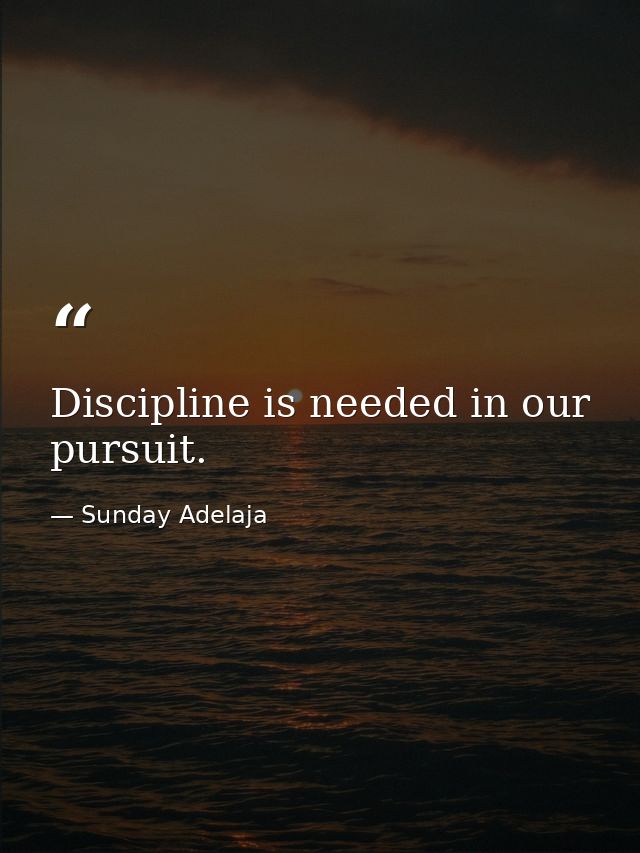 Discipline is needed in our pursuit. — Sunday Adelaja