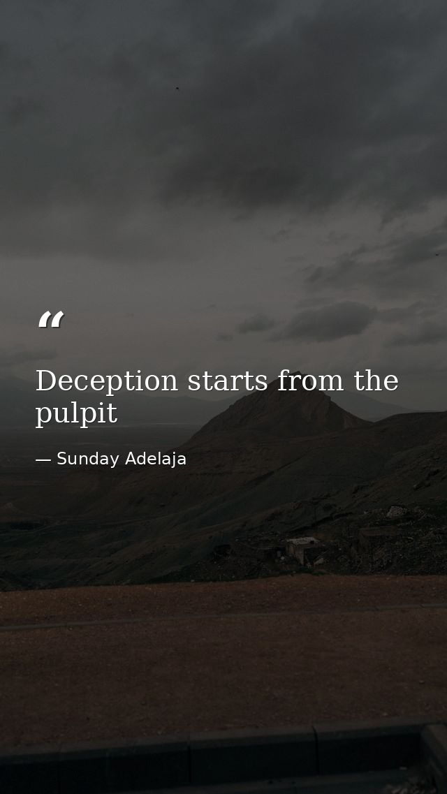 Deception starts from the pulpit — Sunday Adelaja