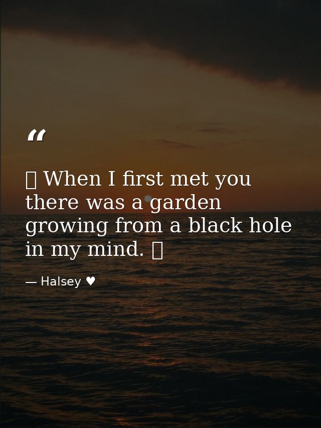 ✵ When I first met you there was a garden growing from a black hole in my mind. ✵ — Halsey ♥