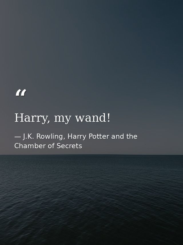 Harry, my wand! — J.K. Rowling, Harry Potter and the Chamber of Secrets