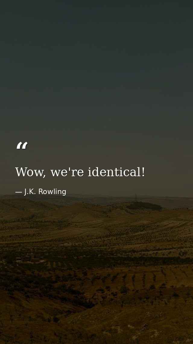 Wow, we're identical! — J.K. Rowling