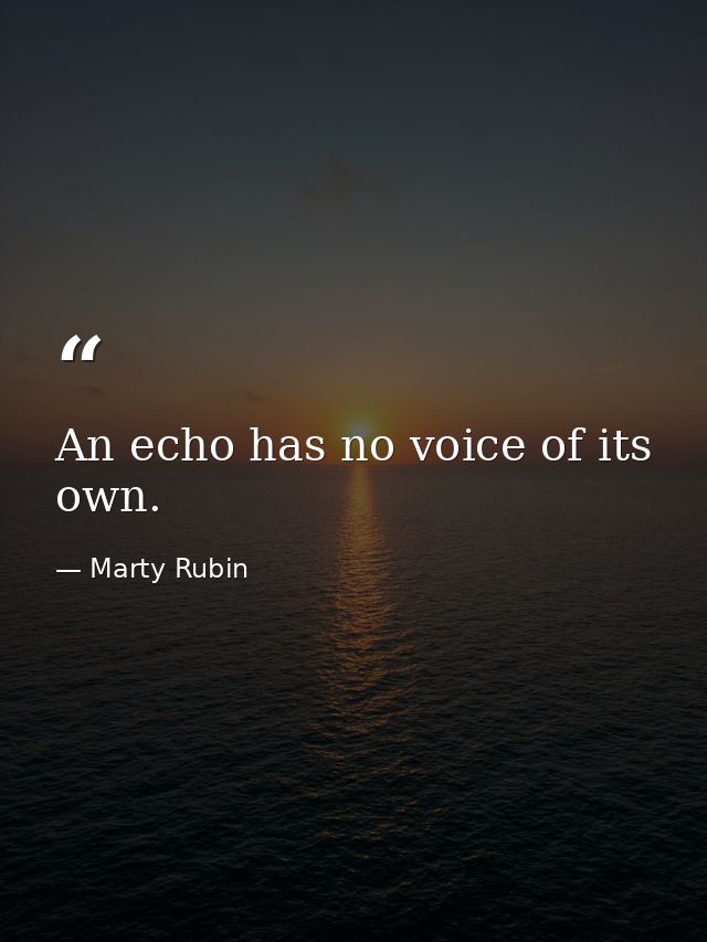 An echo has no voice of its own. — Marty Rubin