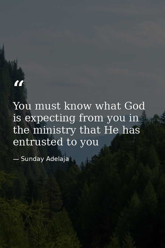 You must know what God is expecting from you in the ministry that He has entrusted to you — Sunday Adelaja