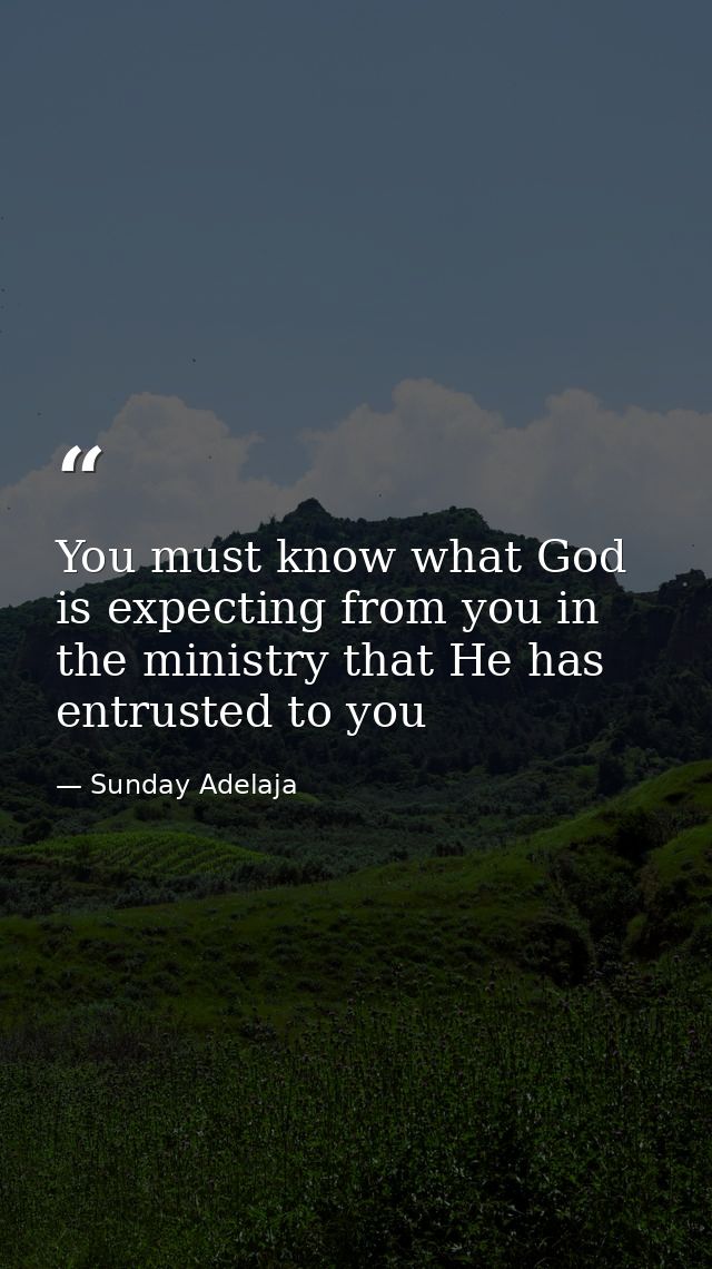 You must know what God is expecting from you in the ministry that He has entrusted to you — Sunday Adelaja